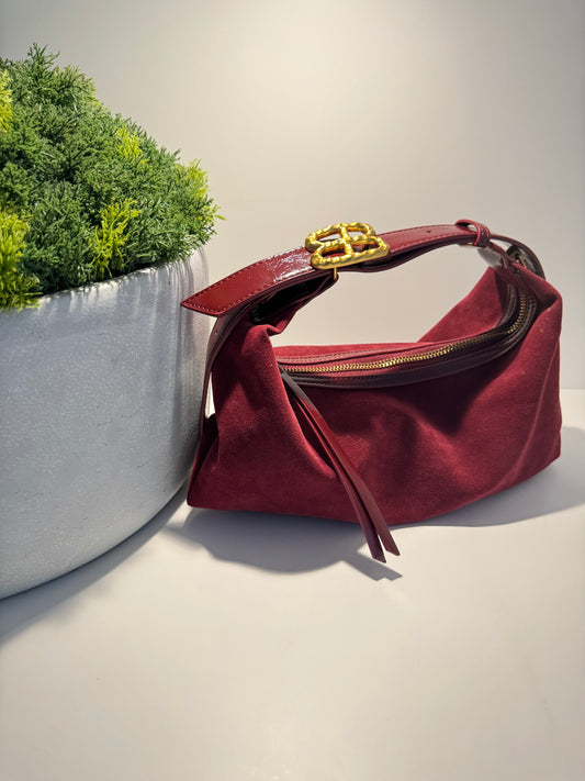 The Suede Bordeaux Bag