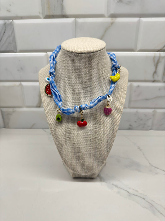 The Blue Ribbon Fruit Basket Necklace
