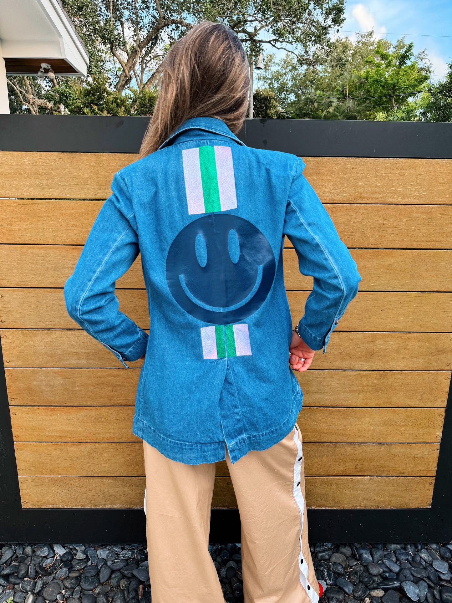 The Custom Denim Smile Blazer