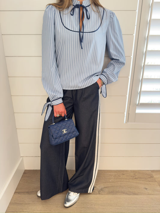 The Azure Whisper Blouse