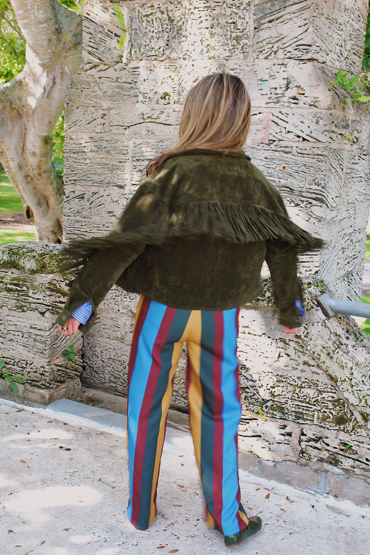 The Rich Moss Fringe-Suede Jacket