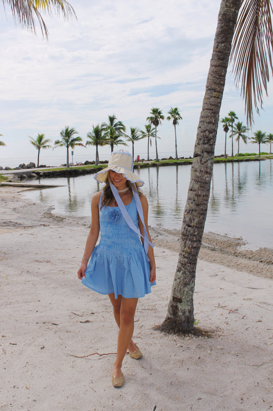 The Gingham Rosette Smock Dress