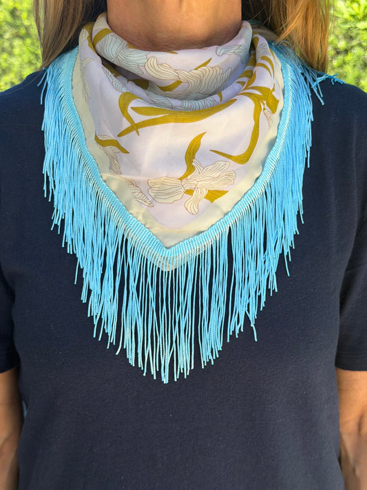 The Seabreeze Orchid Fringe Scarf