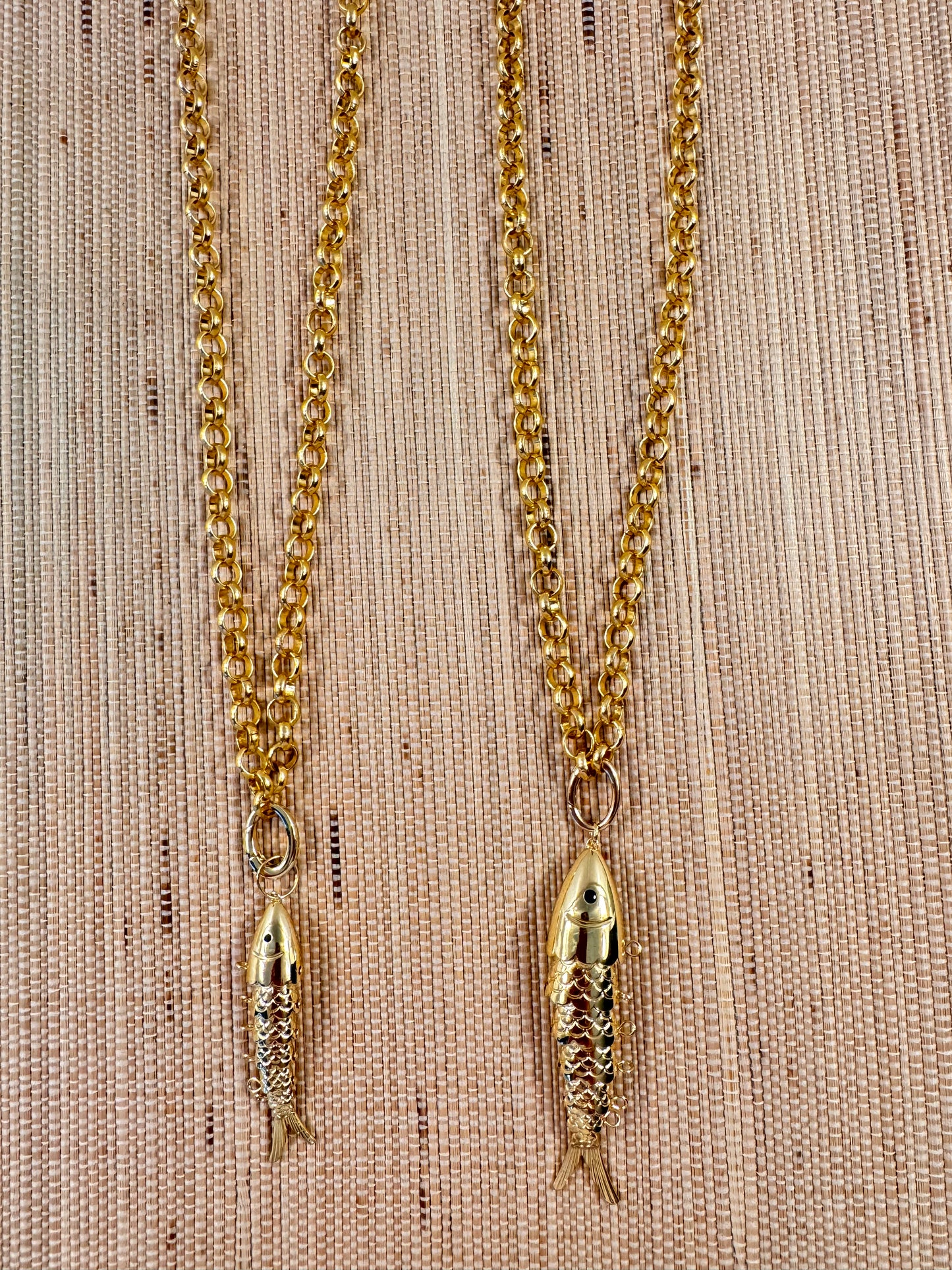 The large Gold Statement Fish Charm