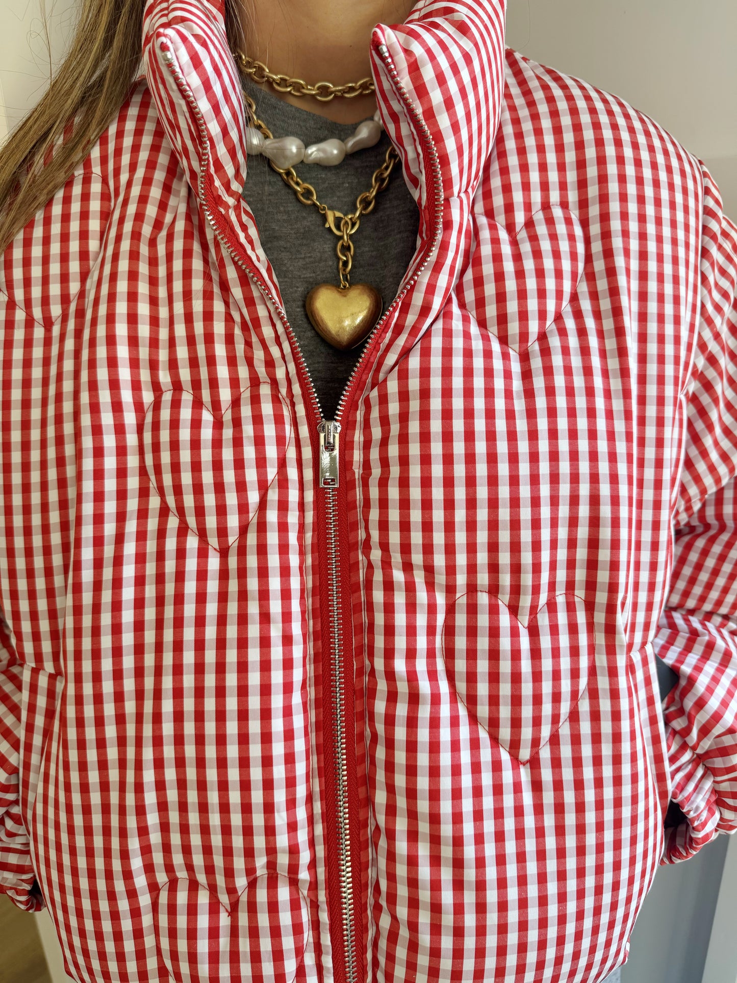 Gingham Heart Puffer
