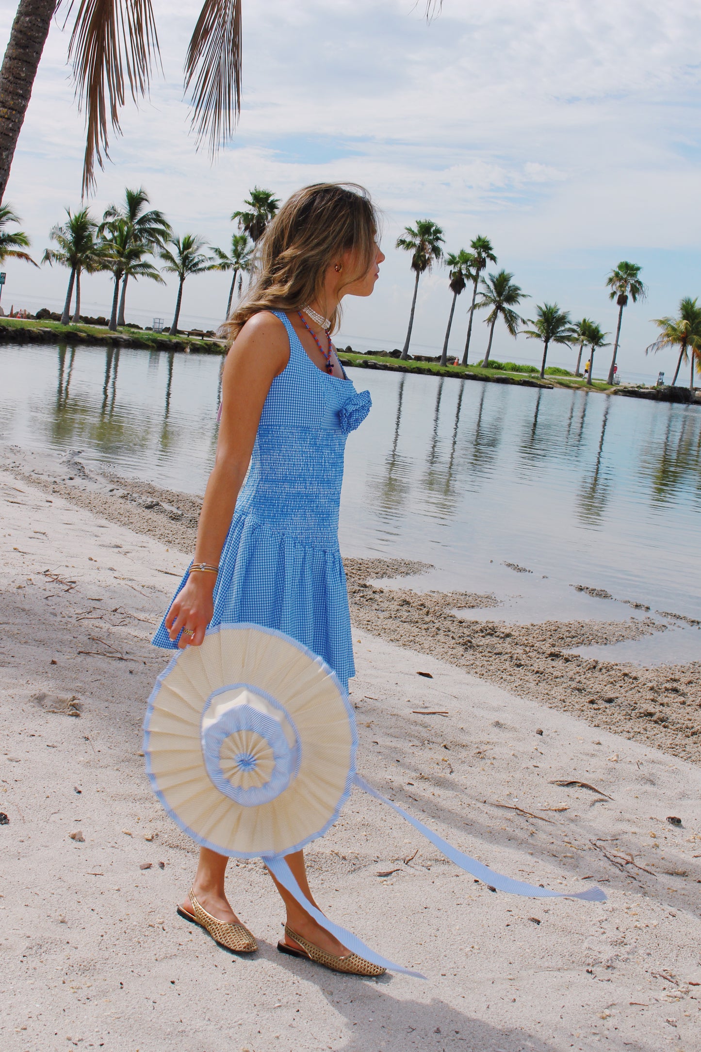 The Gingham Rosette Smock Dress