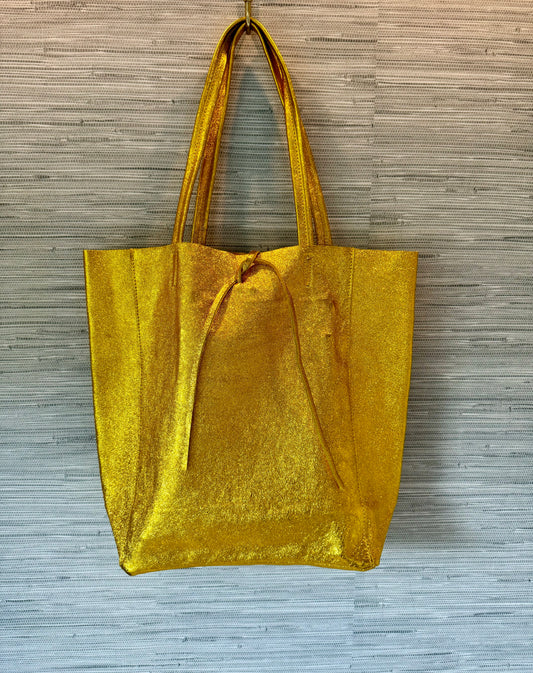 Gold Metallic Shopper