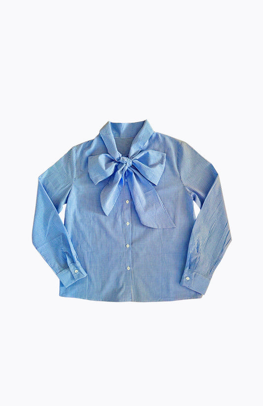 The Alessandra Blu-Bow-Blouse