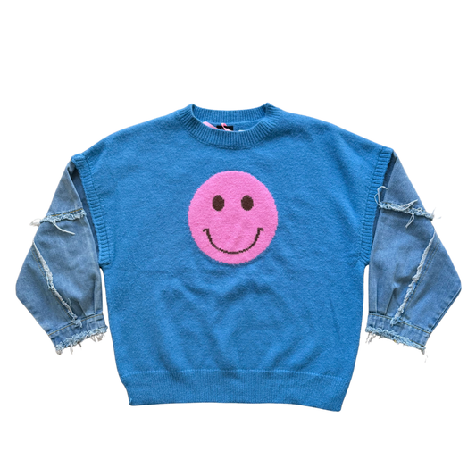 Denim Smile Cargo Sweater