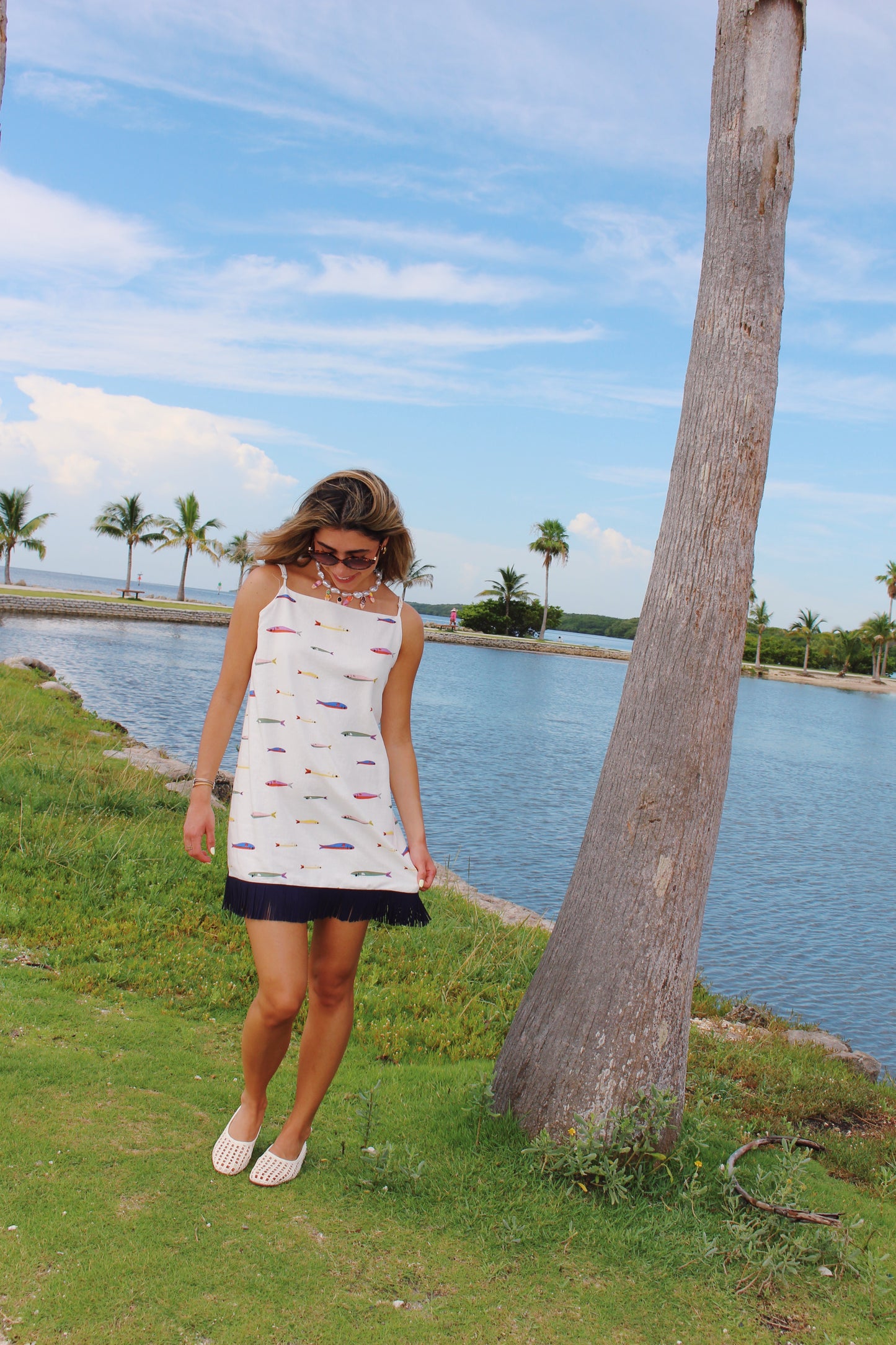The White Fish & Fringe Dress