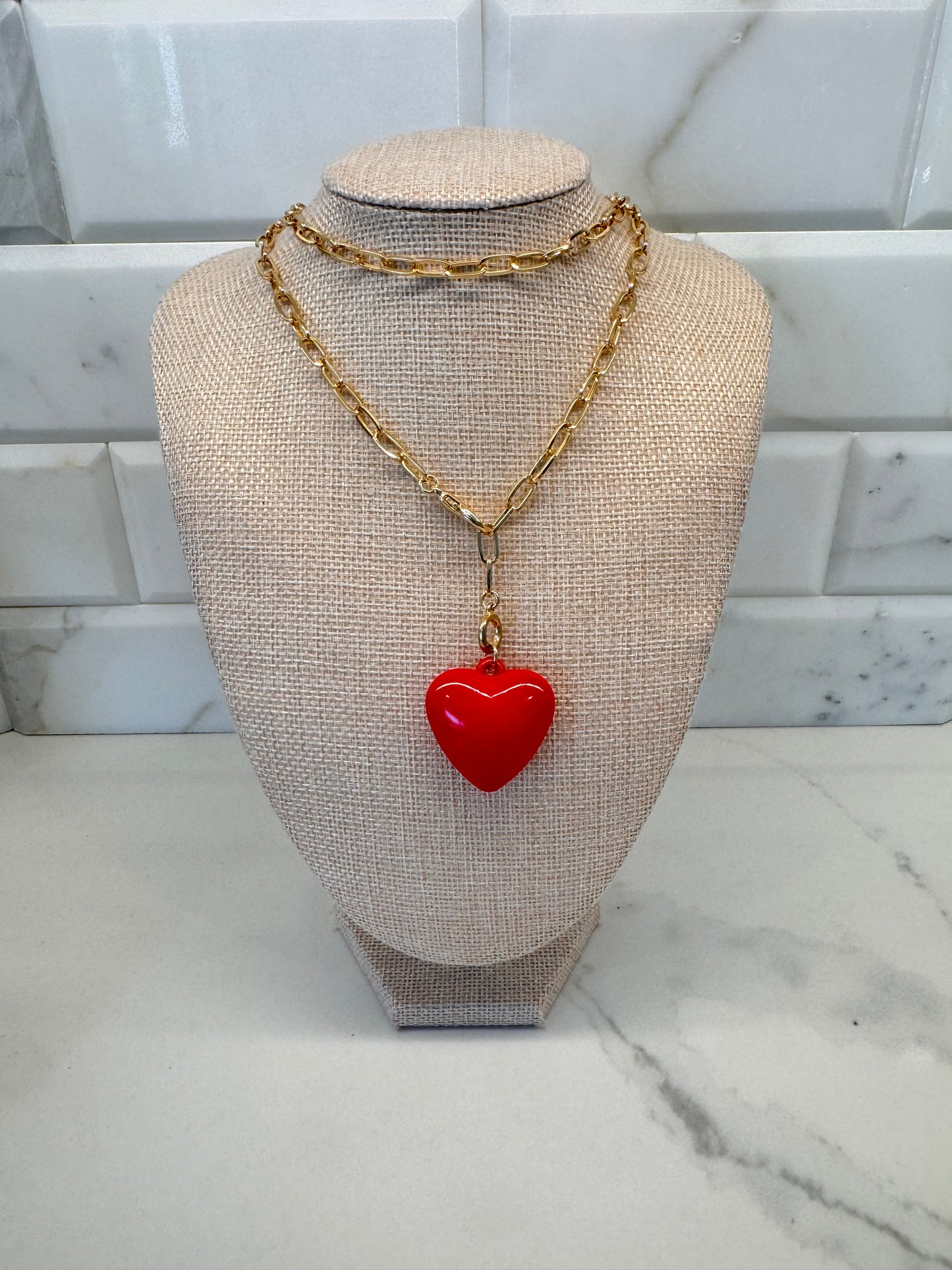 The Red Love Note Wrap Necklace