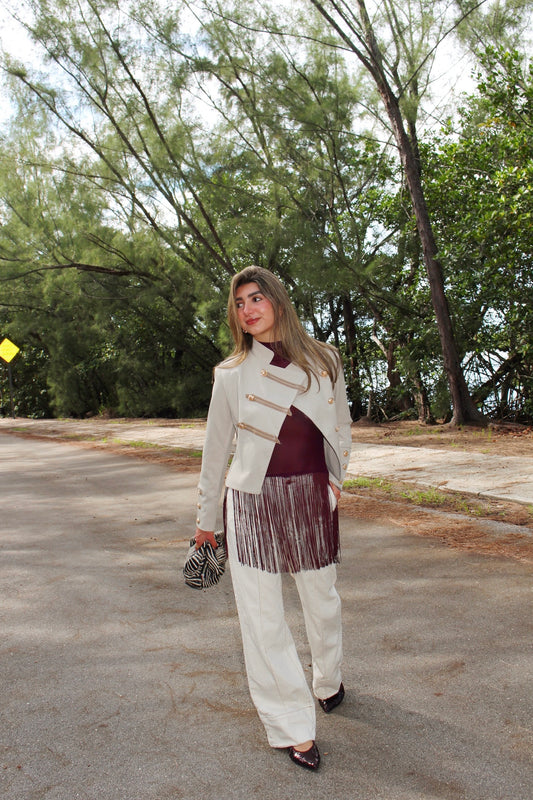 Sway Fringe Top - Plum