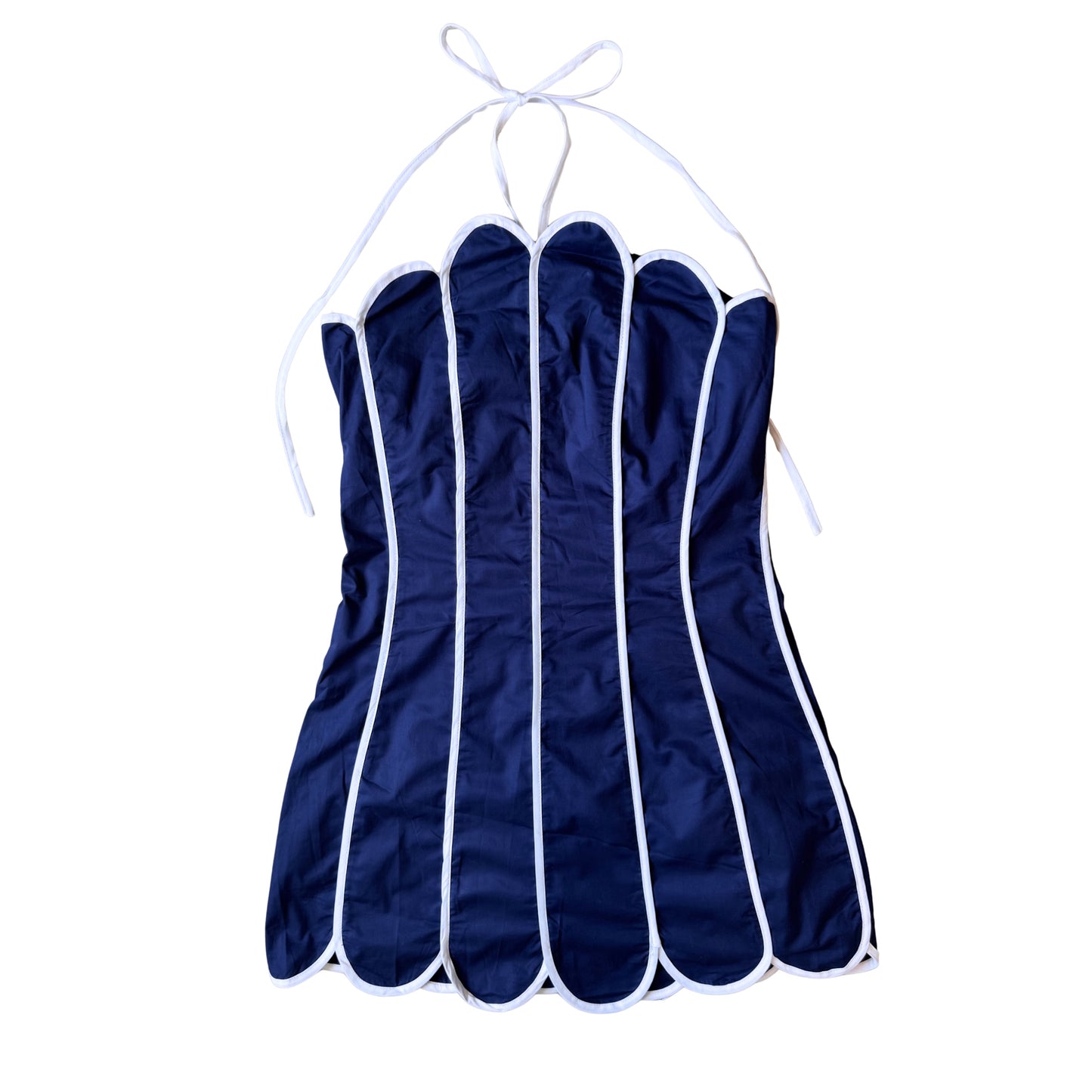 The Navy Scallop Dress