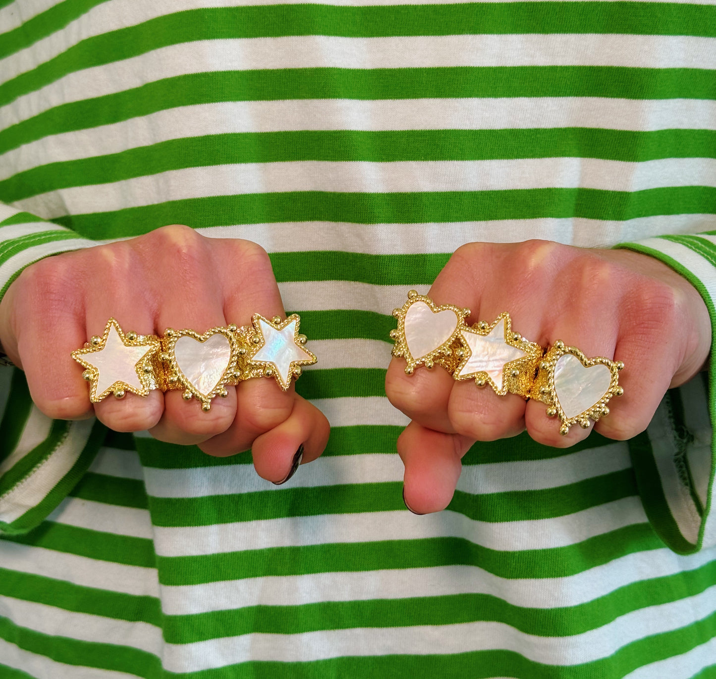 The Stardust Heart Rings