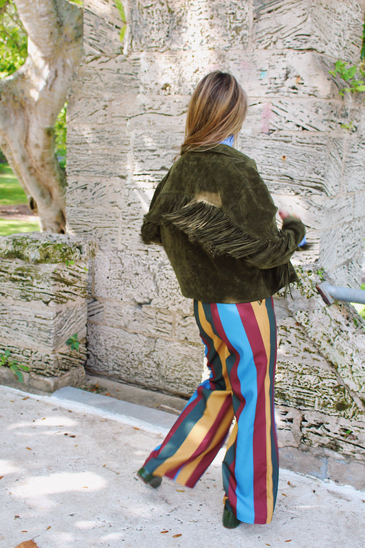 The Rich Moss Fringe-Suede Jacket
