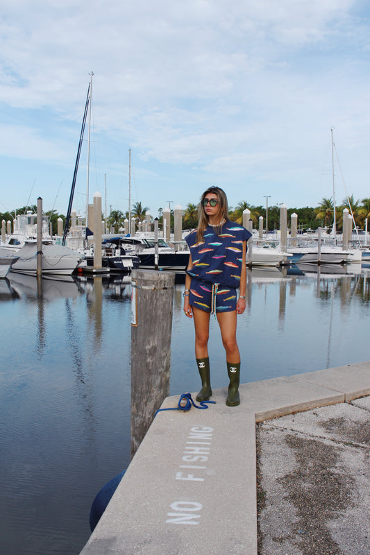 Queen of Sparkles Fish Tie Shorts