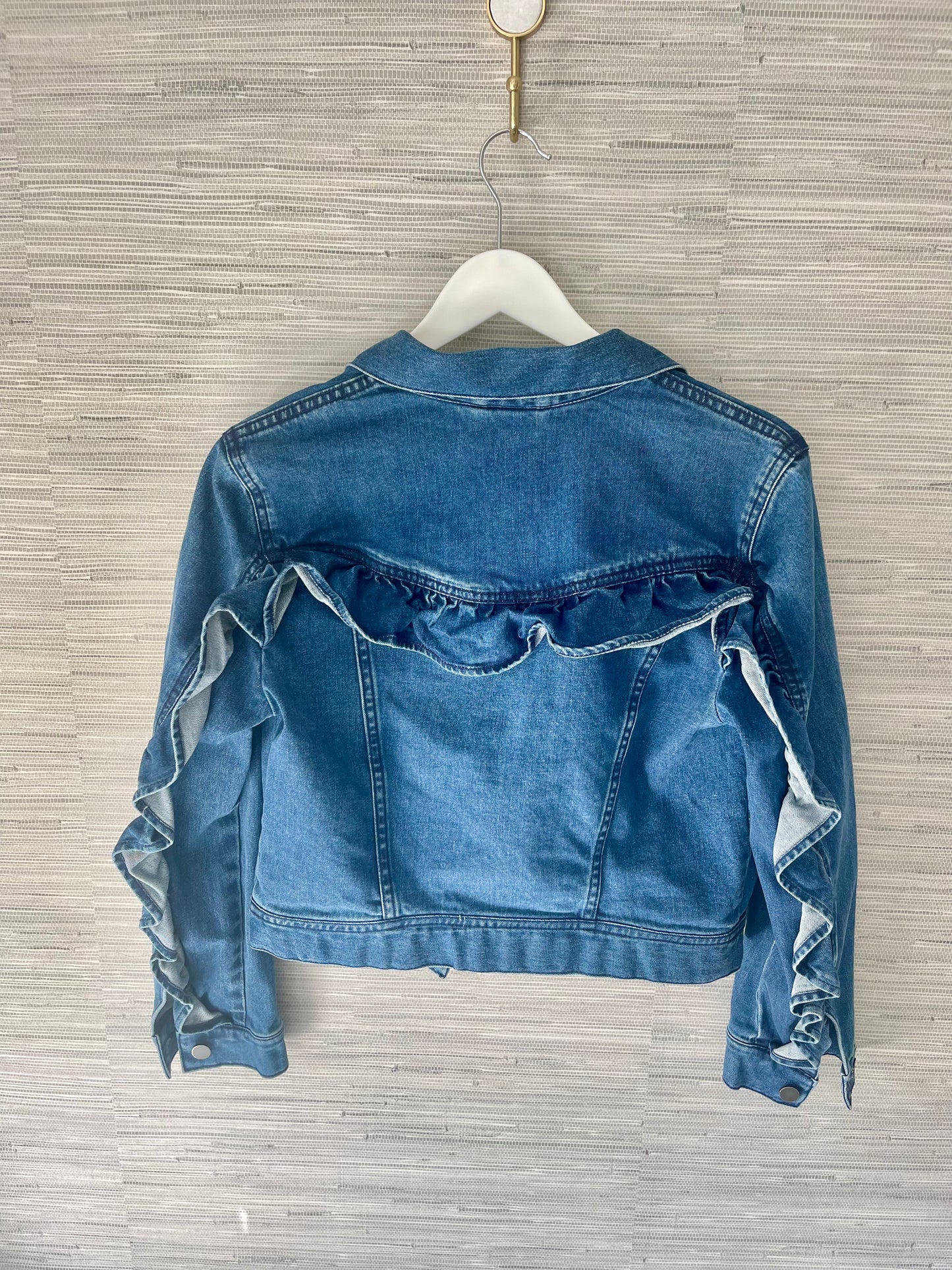 Ruffle denim jacket