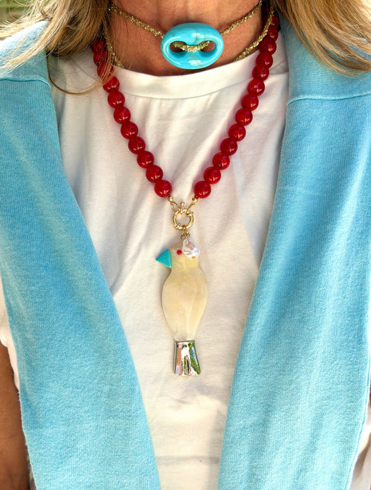 The Lola Bird Beaded Necklace