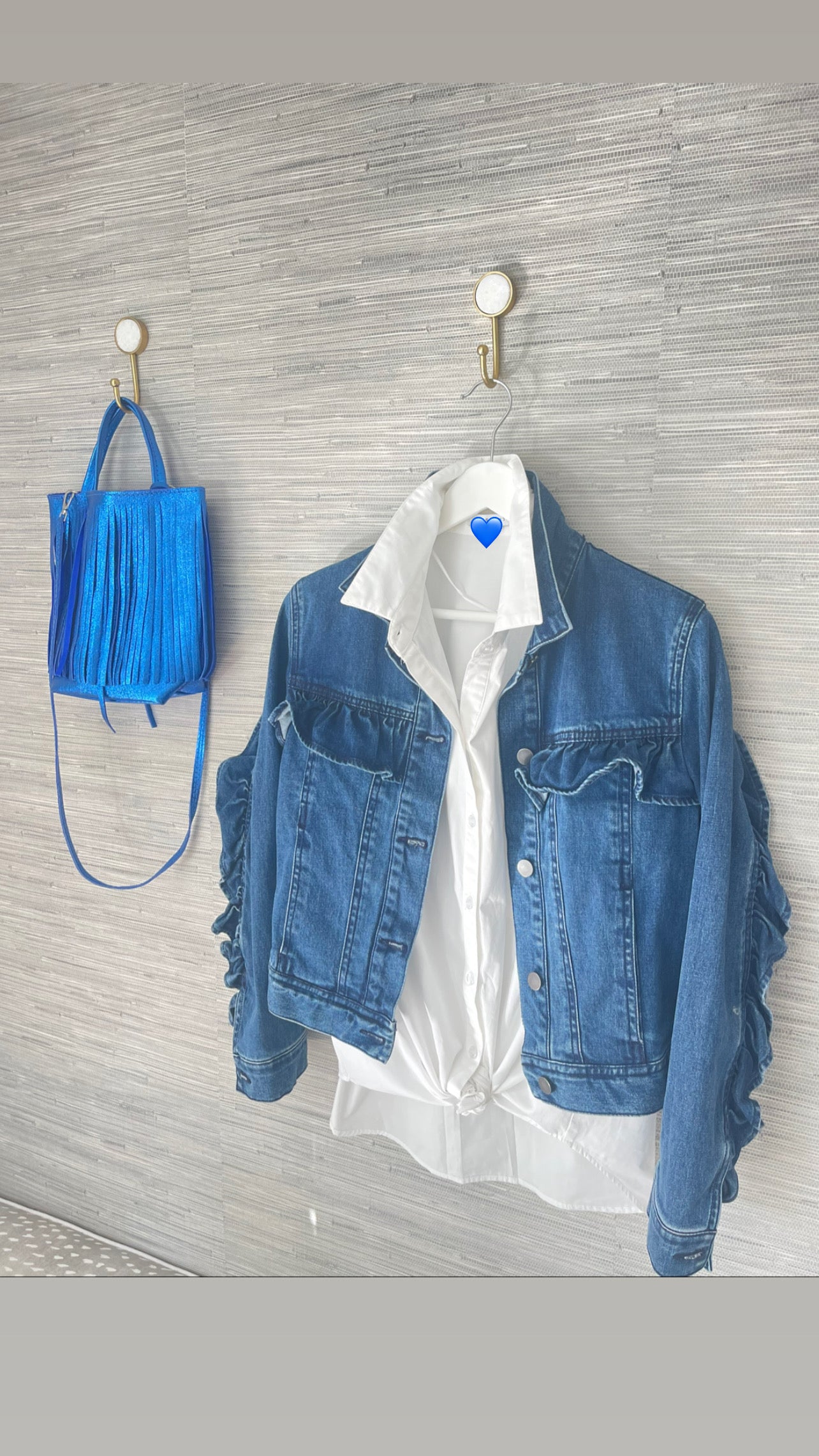 Ruffle denim jacket