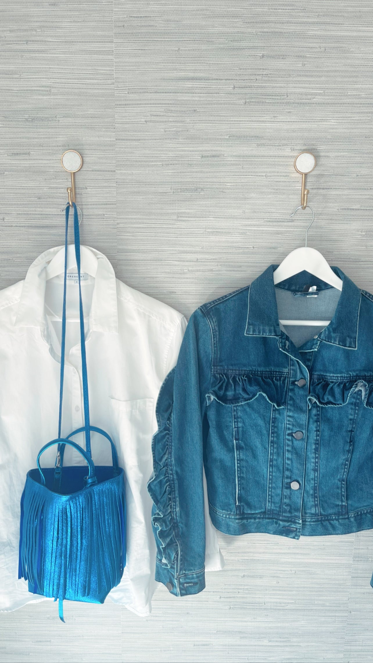 Ruffle denim jacket