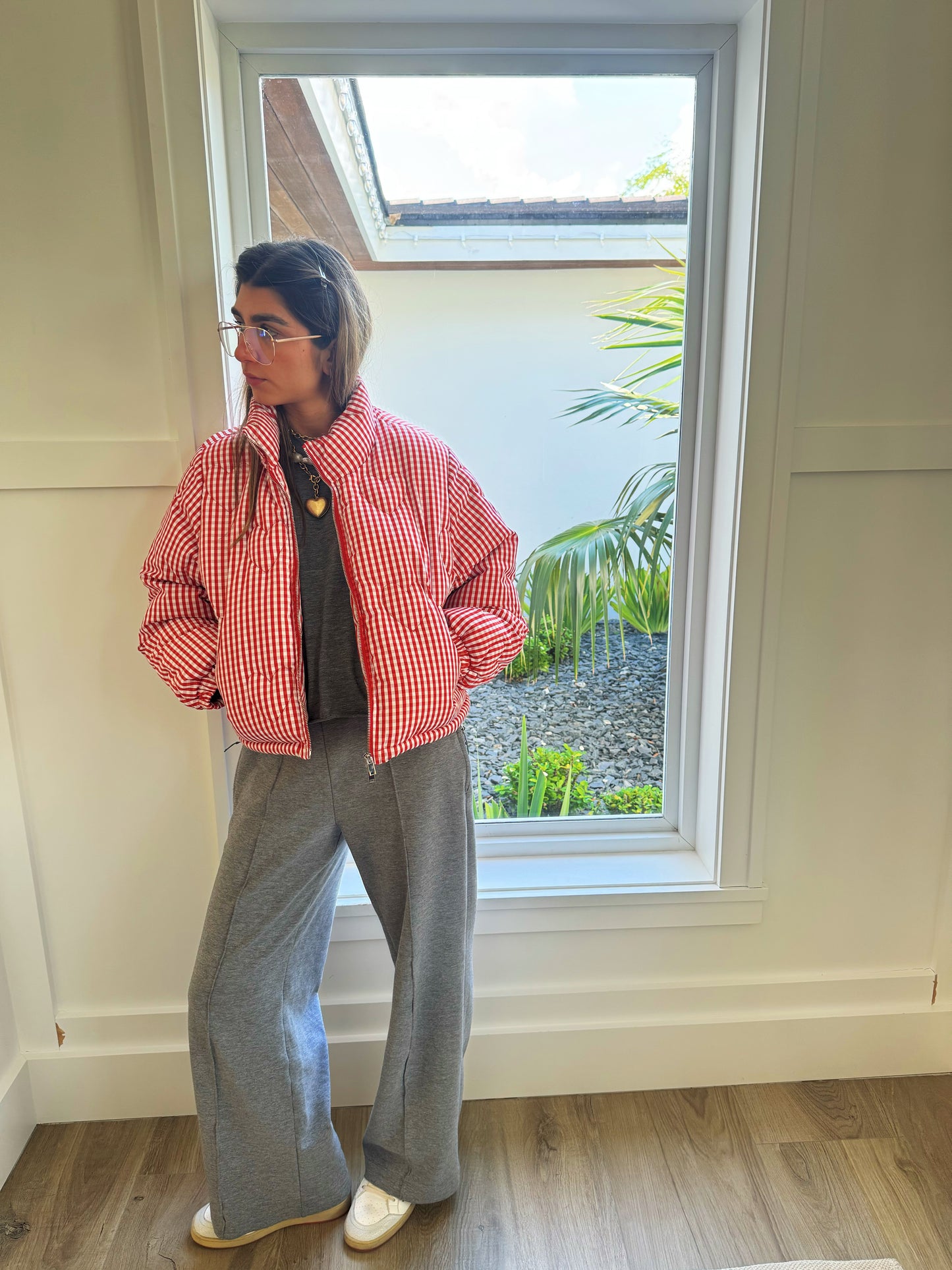 Gingham Heart Puffer