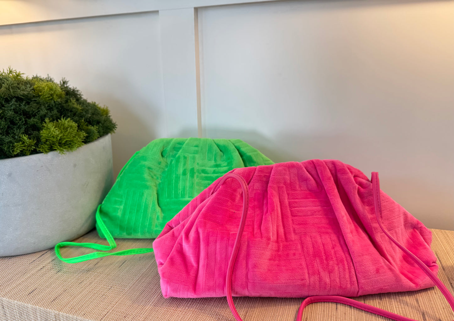 Velour Oversized Clutch Crossbody Bag