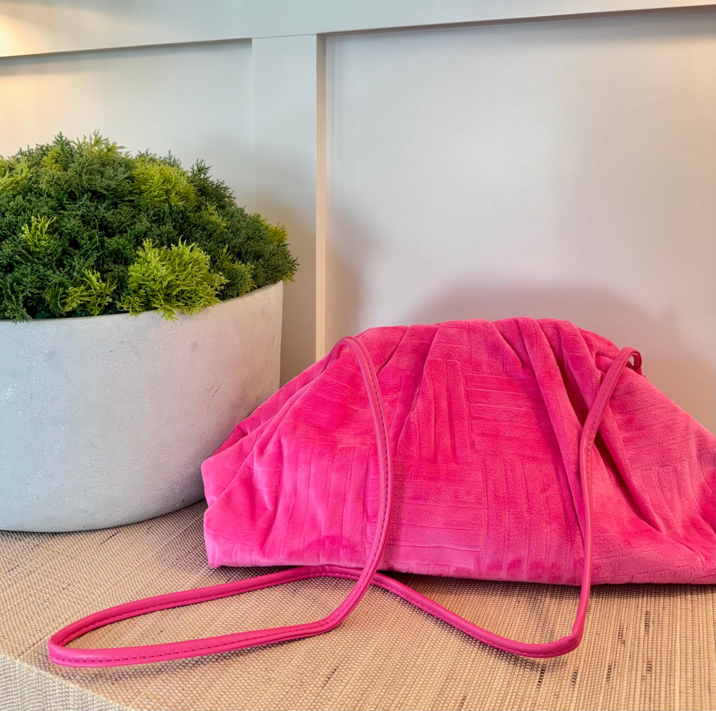 Velour Oversized Clutch Crossbody Bag