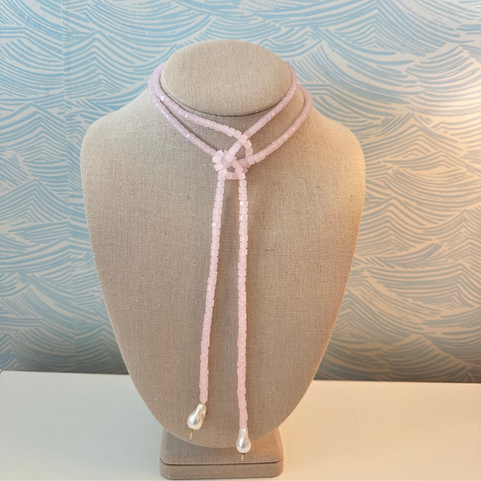 Pink Crystal Wrap Necklace