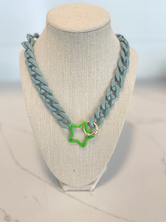 Green Star Chain Necklace