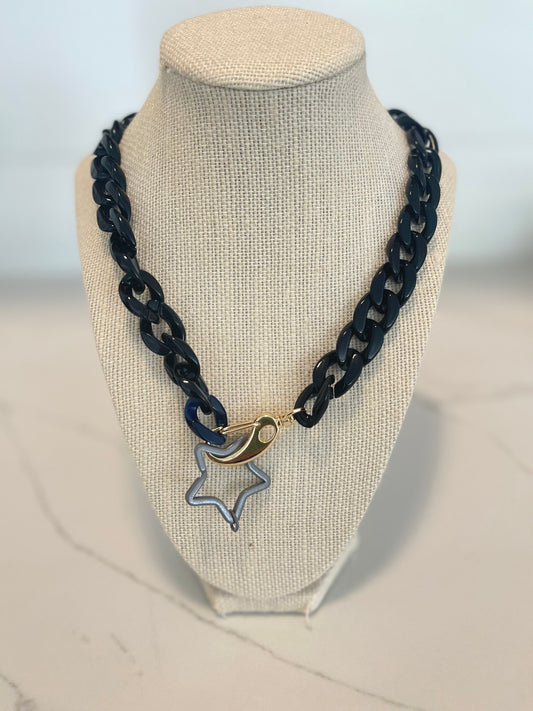 Grey Star Chain Necklace
