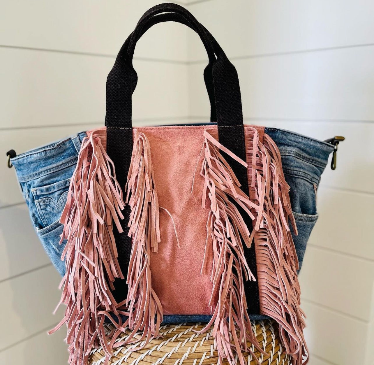 The Denim Fringe Purse